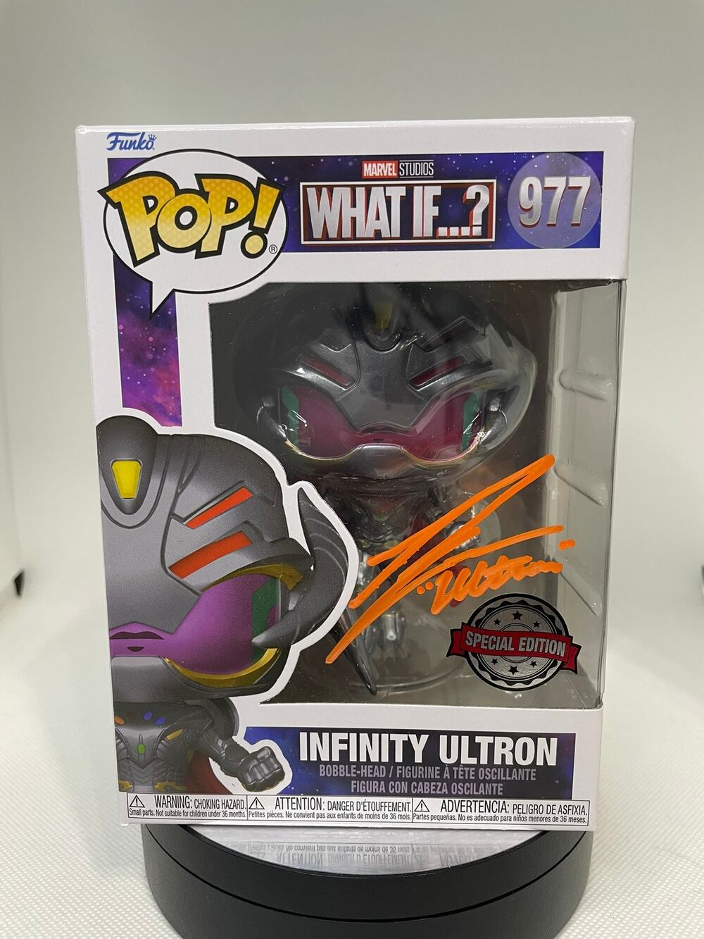 Funko Pop Infinity Ultron 973 signed by Ross Marquand (Orange)